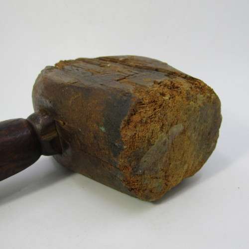 Antique wooden hammer - well used