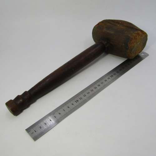 Antique wooden hammer - well used