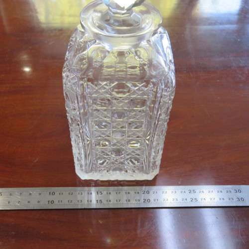 Vintage heavy glass decanter - some chips