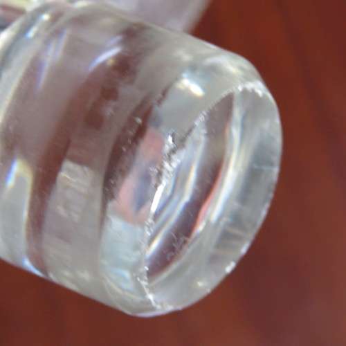 Vintage heavy glass decanter - some chips