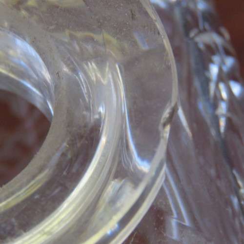 Vintage heavy glass decanter - some chips