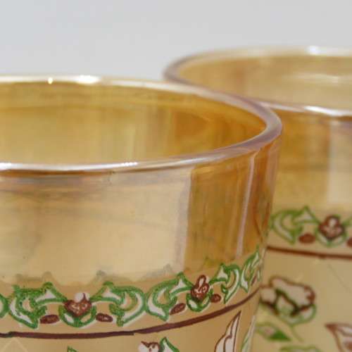 Lot of 6 vintage oriental carnival glass glasses