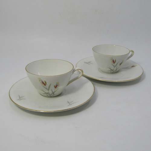 Vintage Bavaria `Seltmann Weiden` West German porcelain tea set for two