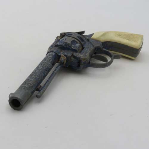 Vintage Shootin Iron blue toy cap gun - Some repairs done