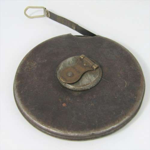 Vintage John Rabone and Sons 100ft No. 435 metal measuring tape