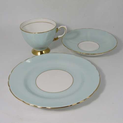 Vintage Light Blue Tuscan porcelain trio