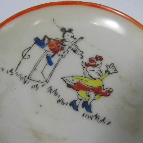 Vintage Childs Coffee set trio with Mickey Mouse picture