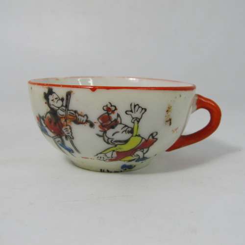 Vintage Childs Coffee set trio with Mickey Mouse picture