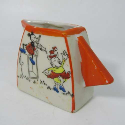 Childs Art Deco milk and sugar vessels with Mickey Mouse picture