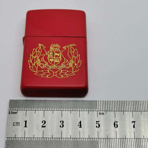 Original Red Zippo with SADF Sergeant Major crest