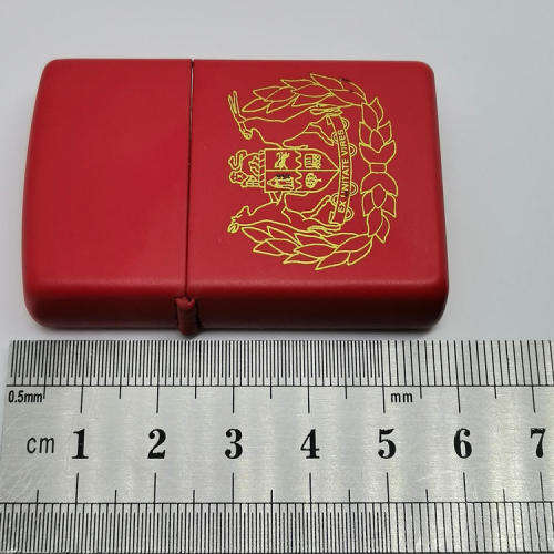 Original Red Zippo with SADF Sergeant Major crest