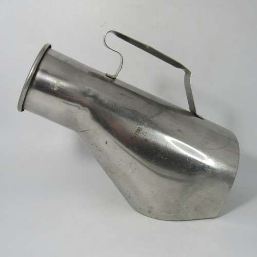 Vintage stainless steel urine vessel - Military Hospital use - 18-970-1998
