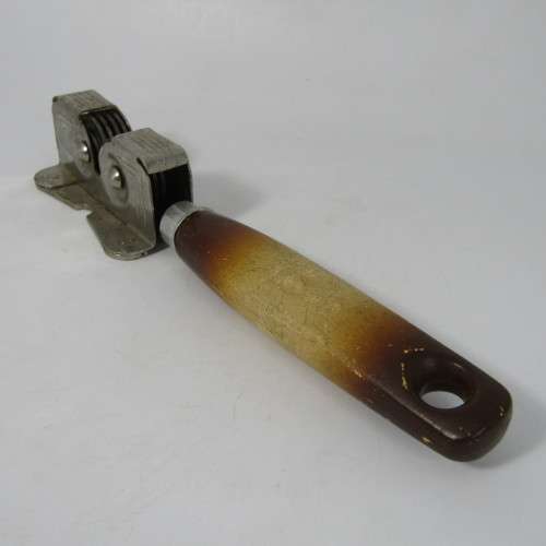 Vintage knife sharpener with wooden handle