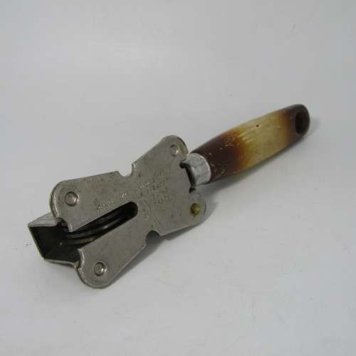 Vintage knife sharpener with wooden handle