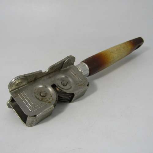 Vintage knife sharpener with wooden handle