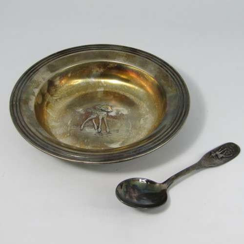 Vintage Bambi porridge bowl and spoon in original box marked 1960WDP - LW90