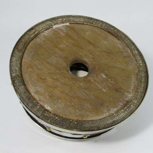 Antique Soap dish - wood and silver plated metal