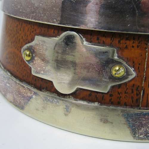 Antique Soap dish - wood and silver plated metal