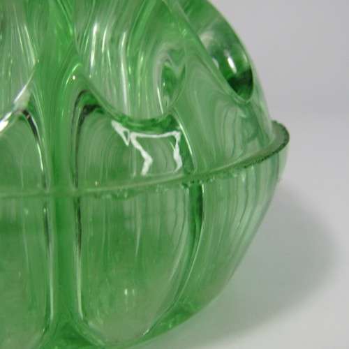 Antique green glass flower frog