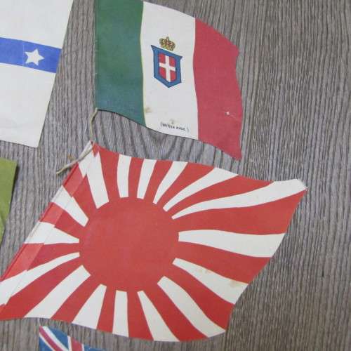 Lot of 15 bunting paper flags - vintage