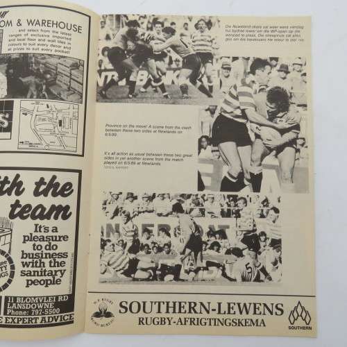 WP Rugby official programme - Lion Cup final 29 July 1989 - WP vs Northern Transvaal