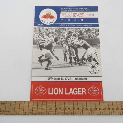 WP Rugby official programme WP vs N.OFS - 05 Aug 1989