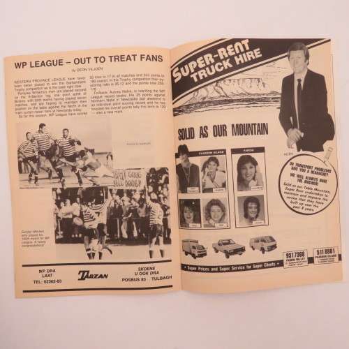 WP Rugby official programme WP vs N.OFS - 05 Aug 1989