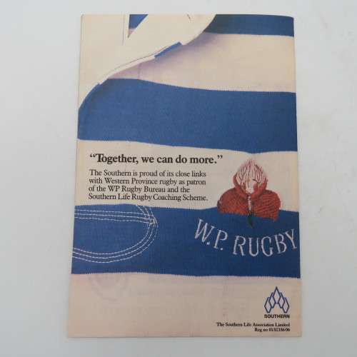 WP Rugby official programme WP vs N.OFS - 05 Aug 1989