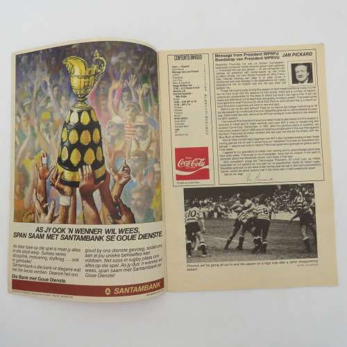 WP Rugby official programme - Norwich Life WP vs Transvaal - 22 Sept 1990