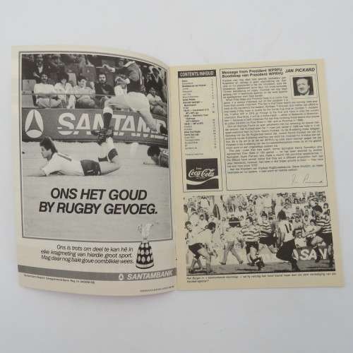 WP Rugby official programme - WP vs Free State - 17 June 1989