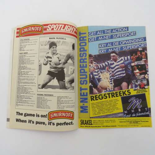 WP Rugby official programme - WP vs Free State - 17 June 1989