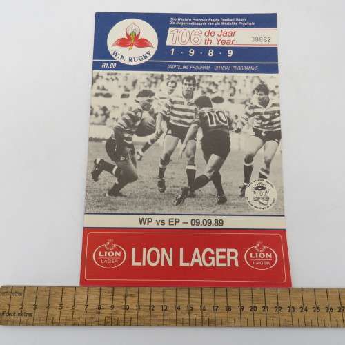 WP Rugby official programme - WP vs EP - 09 Sept 1989