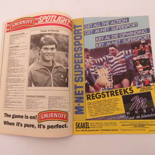 WP Rugby official programme - WP vs Northern Transvaal - 07 Oct 1989