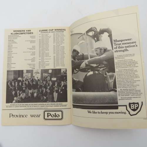 WP Rugby official programme - WP vs Northern Transvaal - 07 Oct 1989