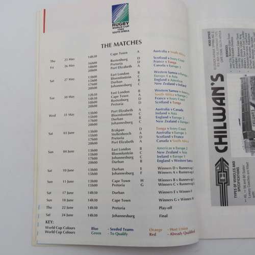 WP Rugby official programme - Norwich Life WOP vs Minolta OFS - 13 Aug 1994