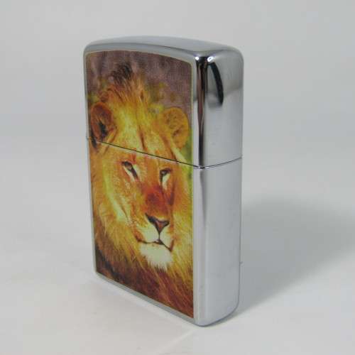 Original Stainless Steel Zippo with Lion printing - excellent condition