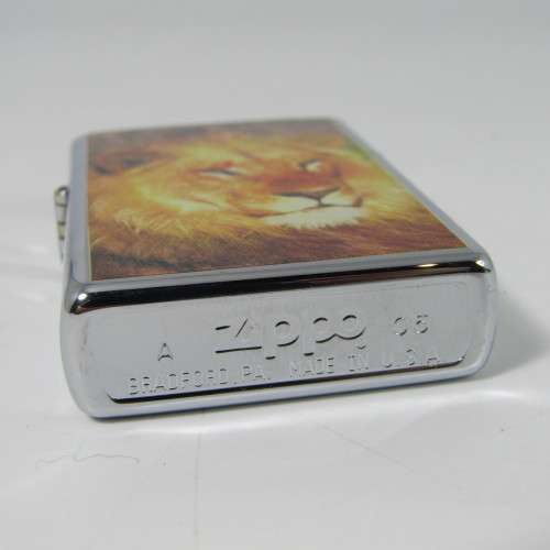 Original Stainless Steel Zippo with Lion printing - excellent condition