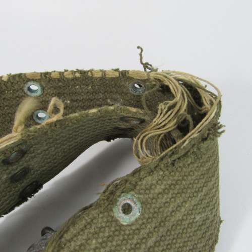 Pair of US Army webbing belts - one is well used - 97cm and 115cm