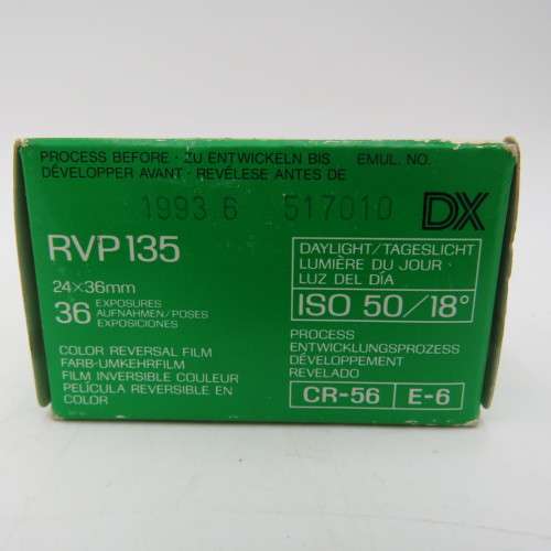 Fujichrome Velvia RVP 135 with 36 exposures - Expired 06/1993 - Unused and unopened
