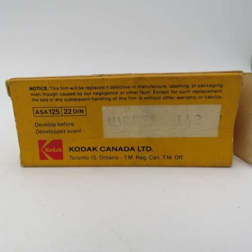 Kodak verichrome pan VP116 film in box plus spool - expired in March 1976