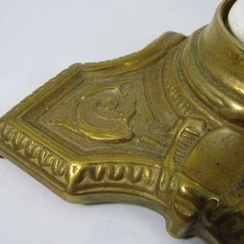 Small vintage brass fountain pen station