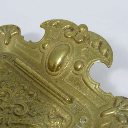 Vintage brass fountain pen stand with ink well holder