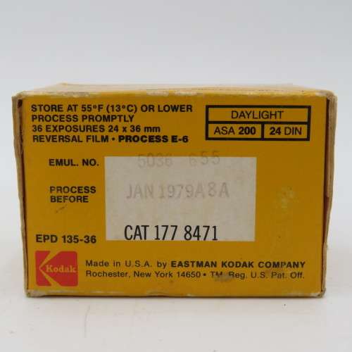 Kodak ektachrome 200 professional film - expired Jan 1979 EPD 135-36 - unused and unopened