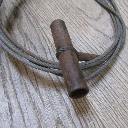 WW2 and later 25 pounder 88mm canon barrel cleaner with cables