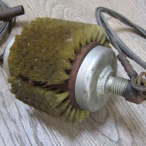 WW2 and later 25 pounder 88mm canon barrel cleaner with cables