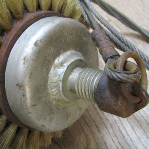 WW2 and later 25 pounder 88mm canon barrel cleaner with cables
