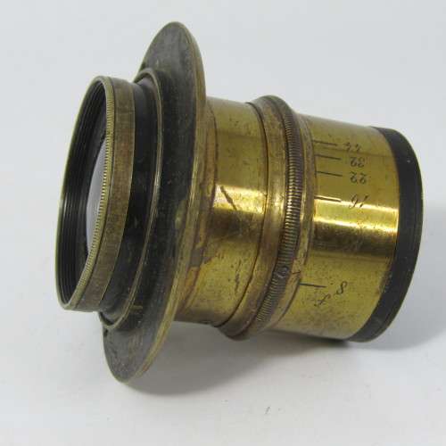 Antique F8-44 brass lens