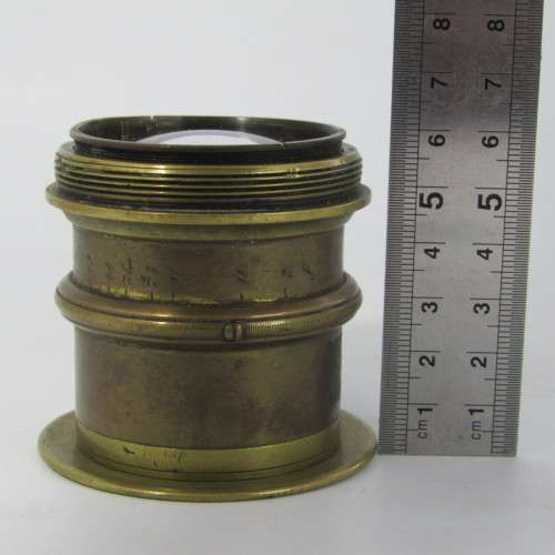 Antique F8 to 64 brass lens - must be cleaned