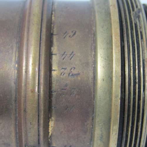 Antique F8 to 64 brass lens - must be cleaned