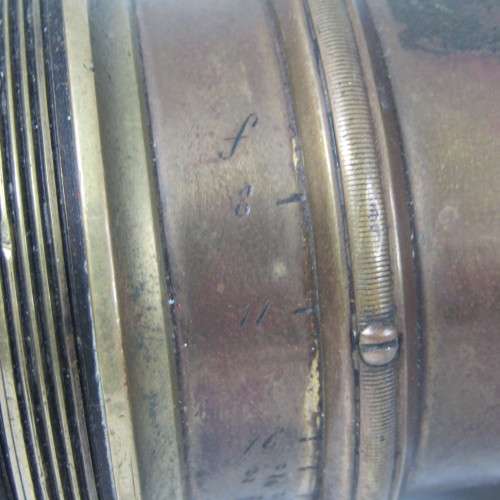 Antique F8 to 64 brass lens - must be cleaned